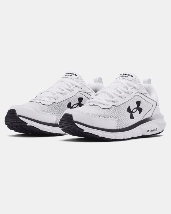 Men's UA Charged Assert 9 Running Shoes, White, pdpMainDesktop image number 3